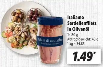 Lidl Italiamo Sardellenfilets in Olivenöl 80 g Angebot