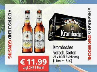 Getränkehaus Krombacher Versch. Sorten 24 X 0.33L Angebot