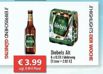 Getränkehaus Diebels Alt 6 X 0.33L Angebot