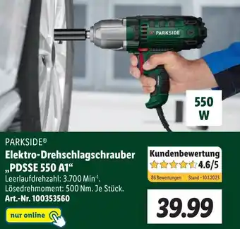 Lidl Parkside Elektro Drehschlagschrauber PDSSE 550 A1 Angebot