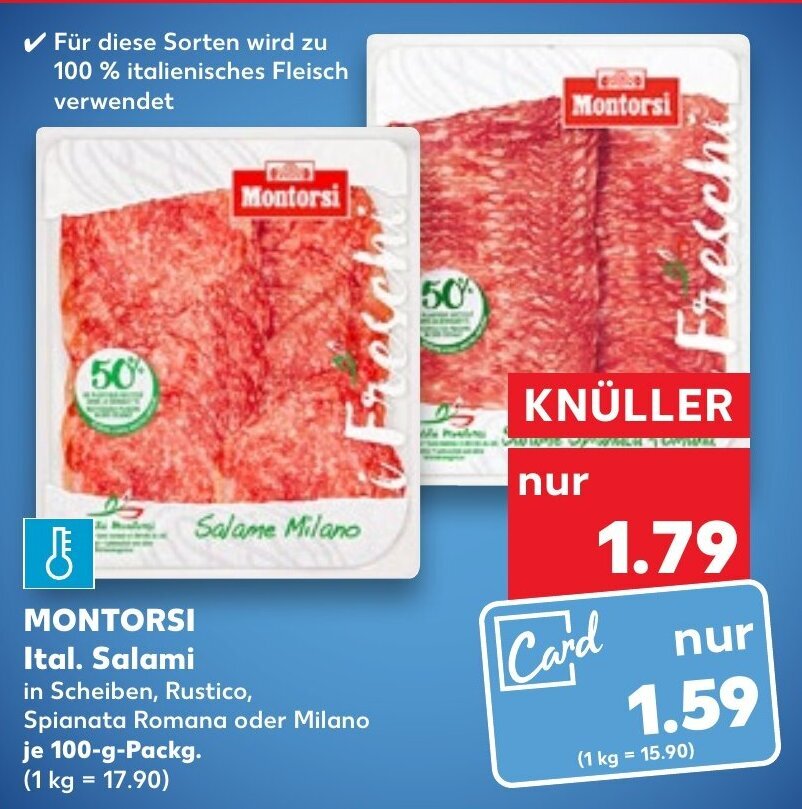 Montorsi Ital. Salami 100 g Packg. Angebot bei Kaufland