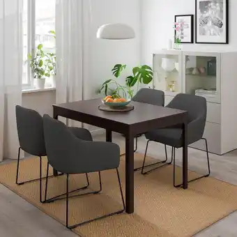 IKEA Ekedalen / tossberg tisch und 4 stühle metall grau/dunkelbraun Angebot