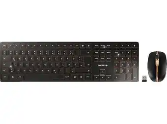 MediaMarkt Cherry dw 9100 slim, tastatur & maus set, kabellos, schwarz/bronze Angebot