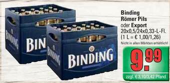 Profi Getränke Binding Römer Pils Oder Export Angebot