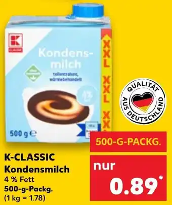 Kaufland K-Classic Kondensmilch 500 g Packg. Angebot