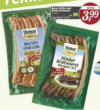 Pro Biomarkt ökoland Bacon Griller ökoland Rinder Bratwurst Angebot