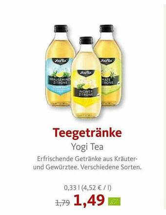 VollCorner Biomarkt Teegetränke Angebot