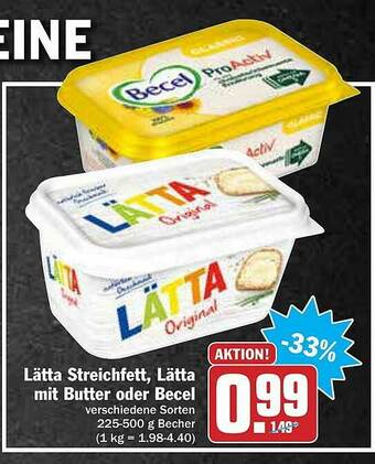 AEZ Lätta Streichfett Lätta Mit Butter Oder Becel Angebot