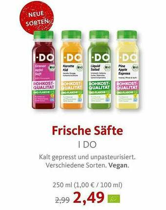 VollCorner Biomarkt Frische Säfte Angebot