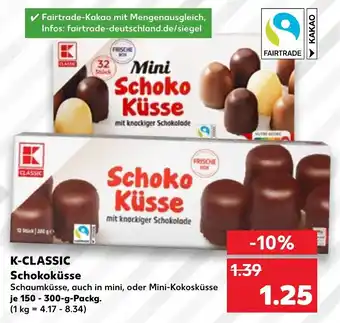 Kaufland K-Classic Schokoküsse 150-300 g Packg. Angebot