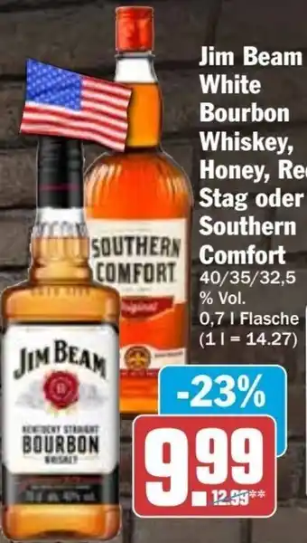 HIT Ullrich Jim Beam White Bourbon Whiskey, Honey, Red Stag oder Southern Comfort 0,7 L Flasche Angebot