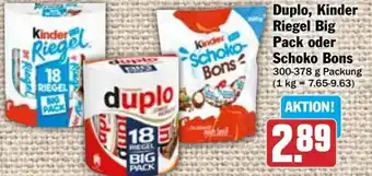 HIT Ullrich Duplo, Kinder Riegel Big Pack oder Schoko Bons 300-378 g Packung Angebot