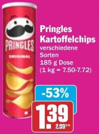 HIT Ullrich Pringles Kartoffelchips 185 g Dose Angebot