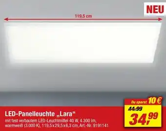 toom Baumarkt LED Panelleuchte Lara Angebot