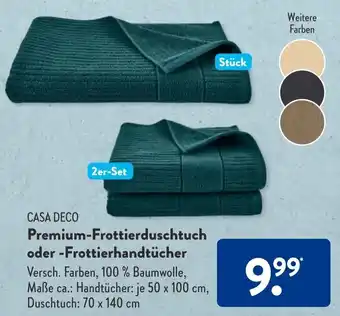 Aldi Süd Casa Deco Premium Frottierduschtuch oder Frottierhandtücher Angebot