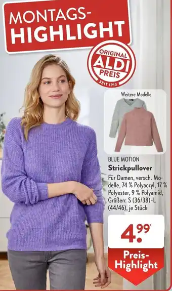 Aldi Süd Blue Motion Strickpullover Angebot