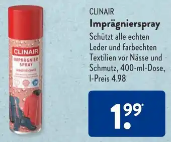 Aldi Süd Clinair Imprägnierspray 400 ml Dose Angebot