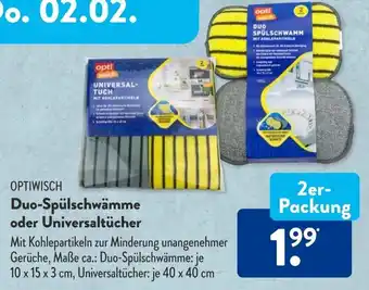 Aldi Süd Optiwisch Duo Spülschwämme oder Universaltücher 2er Packung Angebot