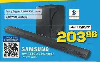 Euronics Berlet Samsung HW-T650 3.1 Soundbar Angebot