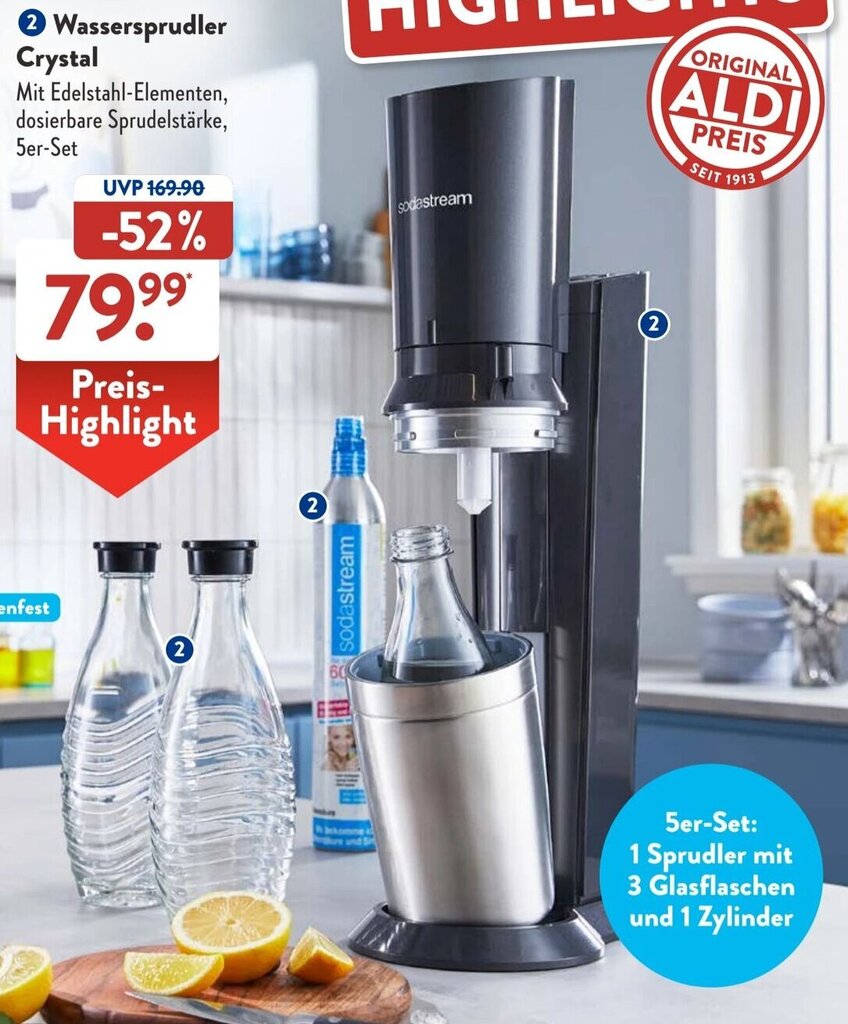 Sodastream Wassersprudler Crystal Angebot bei Aldi Süd