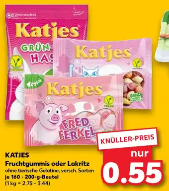 Kaufland Katjes Fruchtgummi oder Lakritz 160-200 g Beutel Angebot