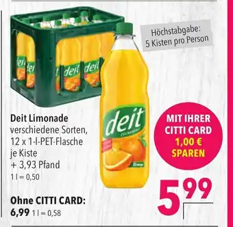 CITTI Markt Deit Limonade 12*1L Angebot