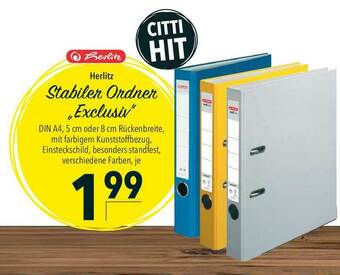 CITTI Markt Stabiler Ordner „exclusiv” Angebot