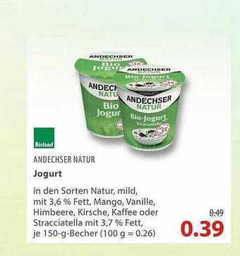 basic Bioland Andechser Natur Jogurt Angebot