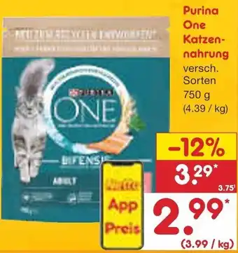 Netto Marken-Discount Purina One Katzennahrung 750 g Angebot