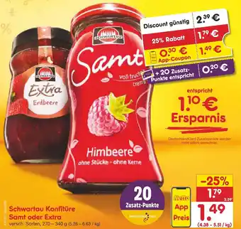 Netto Marken-Discount Schwartau Konfitüre Samt oder Extra 270-340 g Angebot