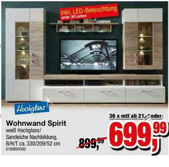 Möbelfundgrube Hochglanz Wohnwand Spirit Angebot