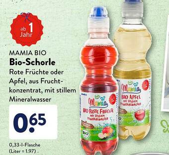 Aldi Süd Mamia Bio Bio-schorle Angebot