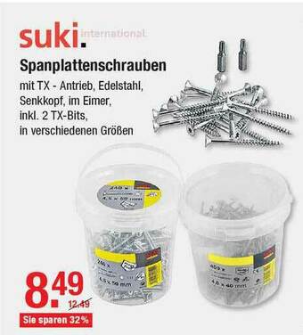 V Baumarkt Suki Spannplattenschrauben Angebot