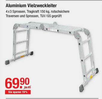 V Baumarkt Aluminium Vielzweckleiter Angebot