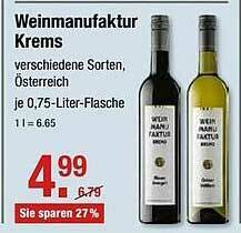 V Markt Weinmanufaktur Krems Angebot