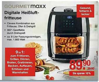 V Markt Gourmetmaxx Digitale Heißluftfritteuse Angebot