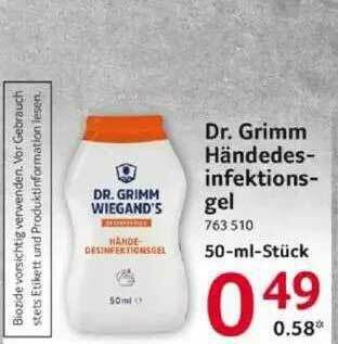 Selgros Dr Grimm Händedesinfektionsgel Angebot