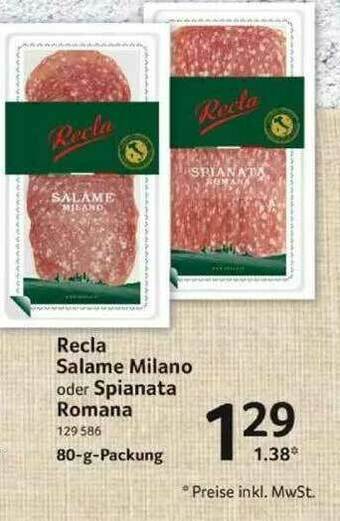 Selgros Recla Salame Milano Oder Spianata Romana Angebot