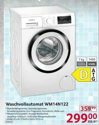 Selgros Waschvollautomat Wm14n122 Angebot