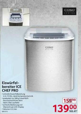 Selgros Caso Eiswürfelbereiter Ice Chef Pro Angebot