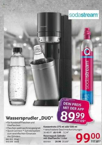 Selgros Wassersprudler Duo Sodastream Angebot