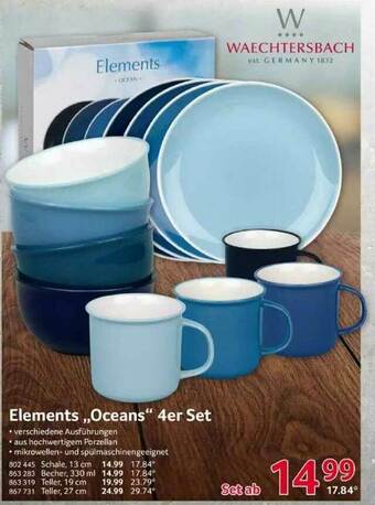 Selgros Waechtersbach Elements „oceans” 4er Set Angebot