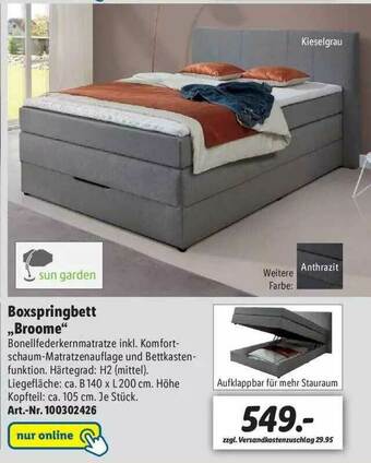 Lidl Sun Garden Boxspringbett „broome” Angebot