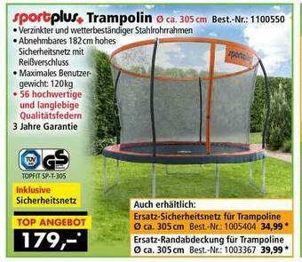 Norma24 Sportplus+ Trampolin 305 Cm Angebot