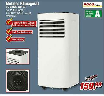 Poco Pocoline Mobiles Klimagerät Ol-bky20-a010g Angebot