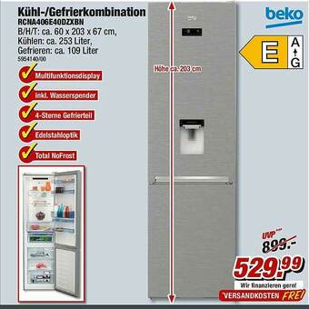 Poco Beko Kühl- Gefrierkombination Rcna406e40dzxbn Angebot