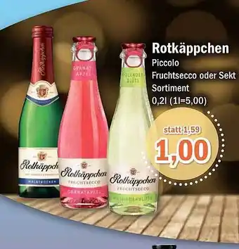 Aktiv Irma Rotkäppchen piccolo fruchtsecco oder sekt sortiment Angebot