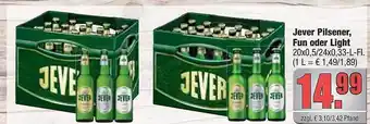 alldrink Jever pilsener, fun oder light Angebot