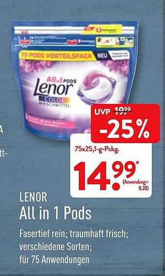 Aldi Nord Lenor Allin1 Pods Angebot