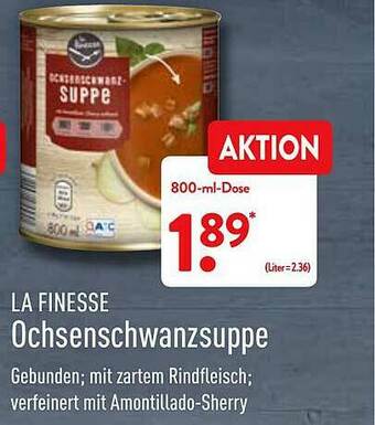 Aldi Nord La Finesse Ochsenschwanzsuppe Angebot